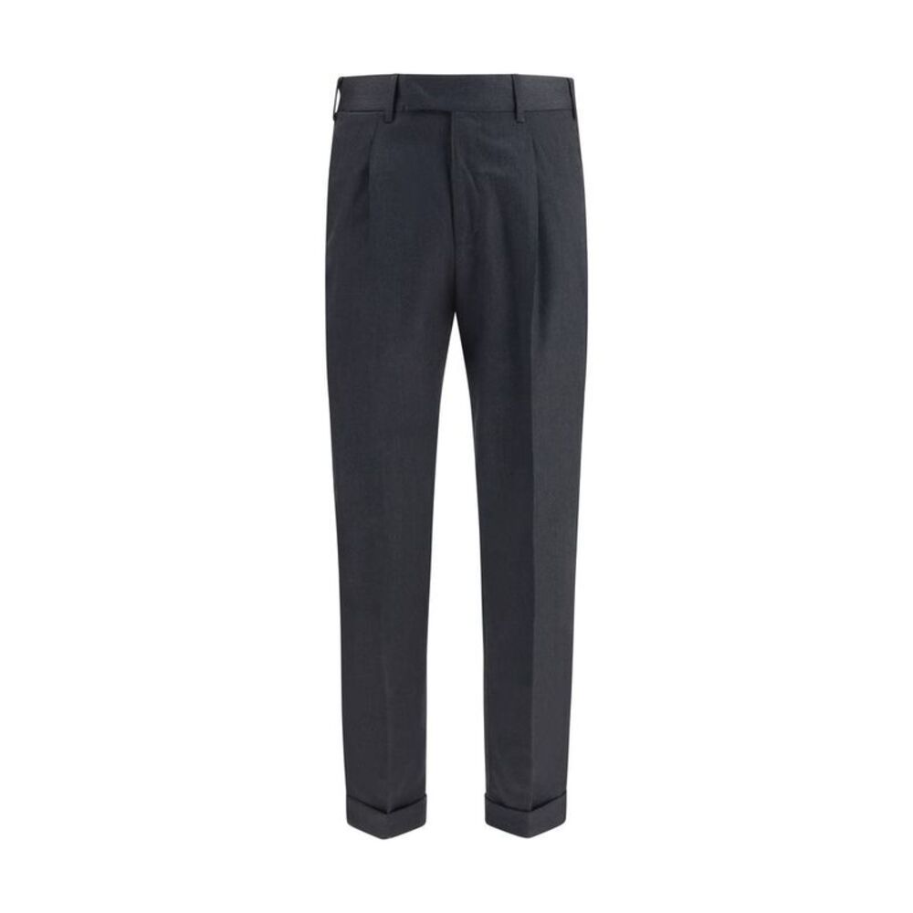PT Torino Gray Wool Oves Aries Casual Men's Pants